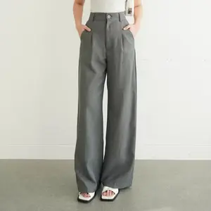 Anti Kusut Celana Panjang Wanita Stylish Kancing Nyaman Bahan Premium Semiwool Celana Kantor Casual Formal Hitam