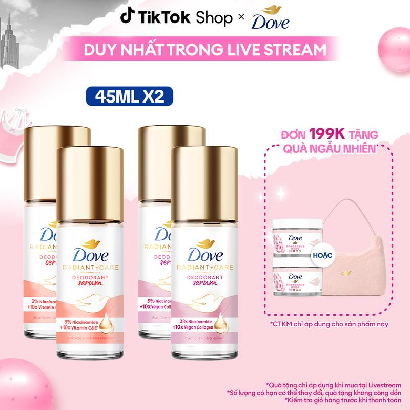  Combo 2 Lăn ngăn mùi tinh chất serum cao cấp Dove dành cho nữ với 3% Niacinamide dưỡng da sáng mịn đều màu 45ml  1  