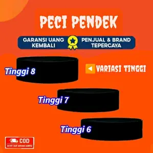 Peci pendek hitam tinggi 6 cm 7 cm 8 cm songkok polos dewasa peci ceper Santri Muslim Kopiah Pria