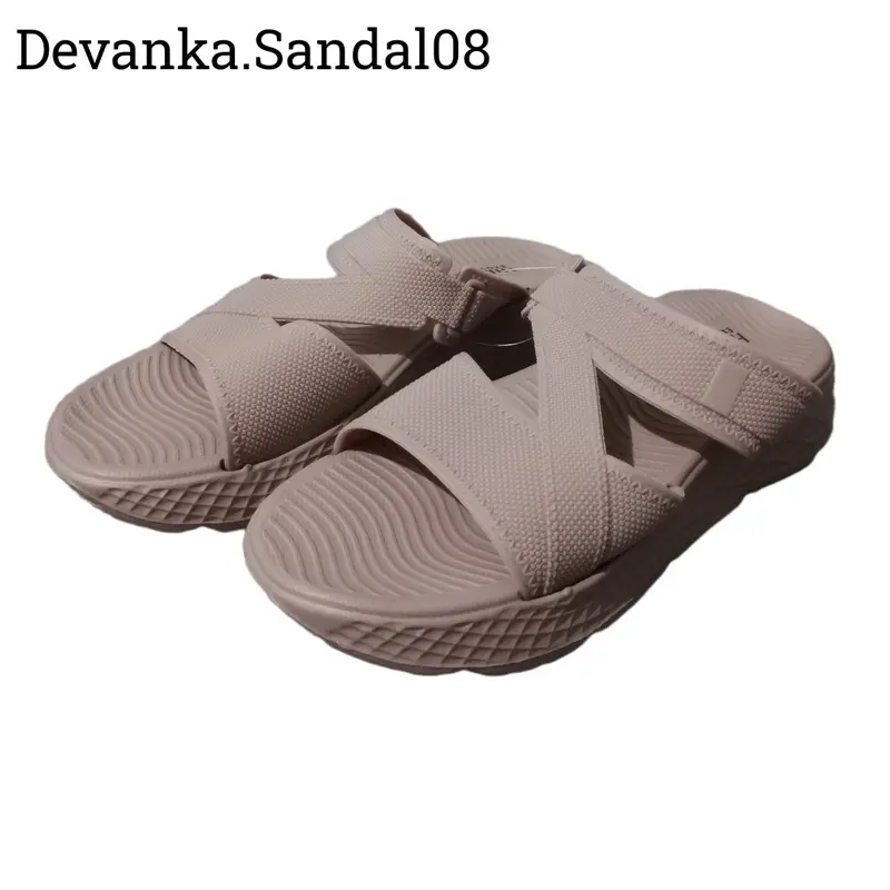Sandal Selop Wanita Wedges Kekinian Elegan Korean Style Karet Empuk 5