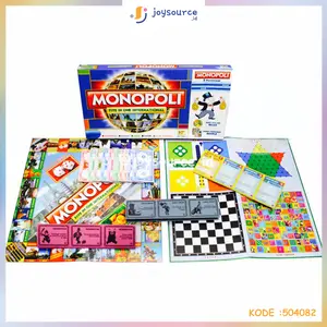 Monopoly 5in1 - Mainan Edukasi Monopoli - Mainan Ular Tangga/Ludo/Halma - Mainan Monopoly  5IN1 Karakter