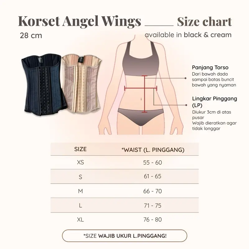 [BONDLOU] KORSET ANGEL WINGS FABRIC MESH 28CM / 23 TULANG 1