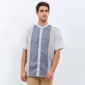 M231 Kemeja Pria Koko Pendek Abu 0419 Katun Muslim