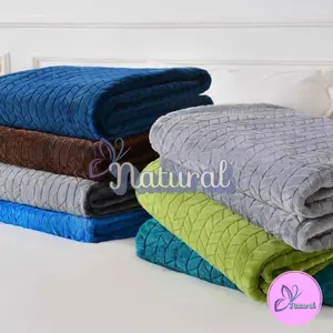 NATURAL - SATUAN (ISI 1 PCS) SELIMUT LEMBUT MOTIF UKURAN 180X200 - ADEM DAN NYAMAN - EMBOS ZIGZAG