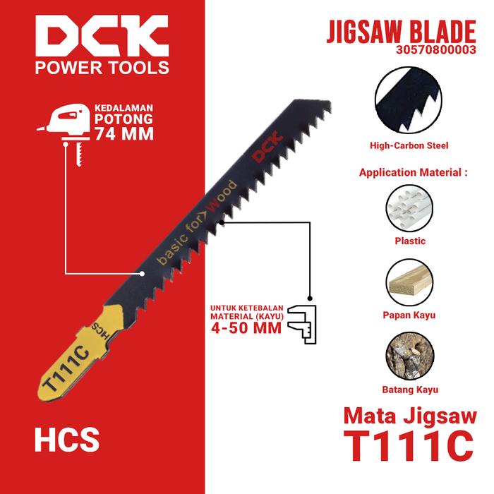 Gambar DCK Jig Saw Blade / Mata Gergaji Jig Saw T111C / T118A - T111C (Kayu) dari DCK Power Tools Indonesia Kota Administrasi Jakarta Barat 5 Tokopedia