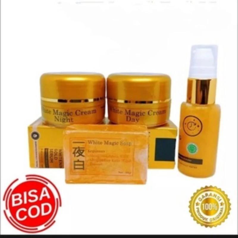 Product Introduction of Paket cream white magic plus serum gold hanasui 4 in 1 Perawatan Wajah Pelembab Pencerah Mencerahkan Hitam Komedo 2