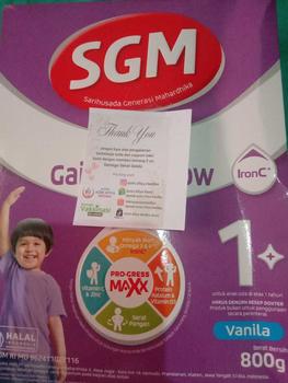 Product Review of SGM Eksplor Gain Optigrow 1+ 800gr Susu Anak from z**🐰 0