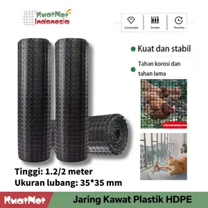 Jaring Kawat Plastik HDPE - Pelindung Kebun Sayur 35x35mm& Kandang Ayam Bebek Aman Anti-Jatuh & Anti-Pencurian