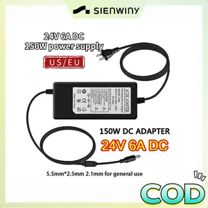 【produk promosi】 DC24V 6A Adaptor US/EU Plug 150W Power Supply Transformer LED Driver Power Supply SuperShock