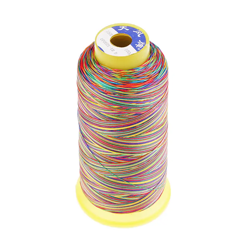 Sợi may Polyester, màu cầu vồng, 1200m mỗi cuộn, thích hợp cho quần áo Thủ Công 0
