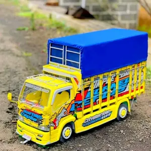 PROMO MURAH MINIATUR TRUK KAYU FULL VARIASI LAMPU FREE TERPAL