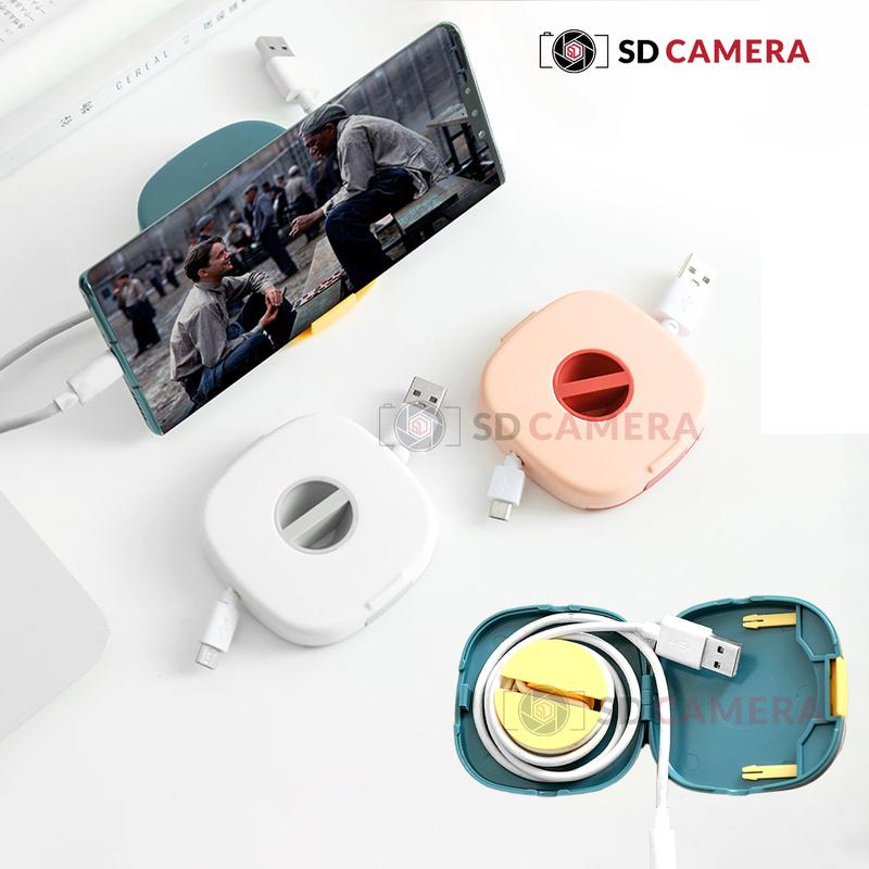 Hộp đựng dây Giá đỡ điện thoại Hộp lưu trữ dây sạc, tai nghe tiện lợi Hộp cuộn dây chắc chắn