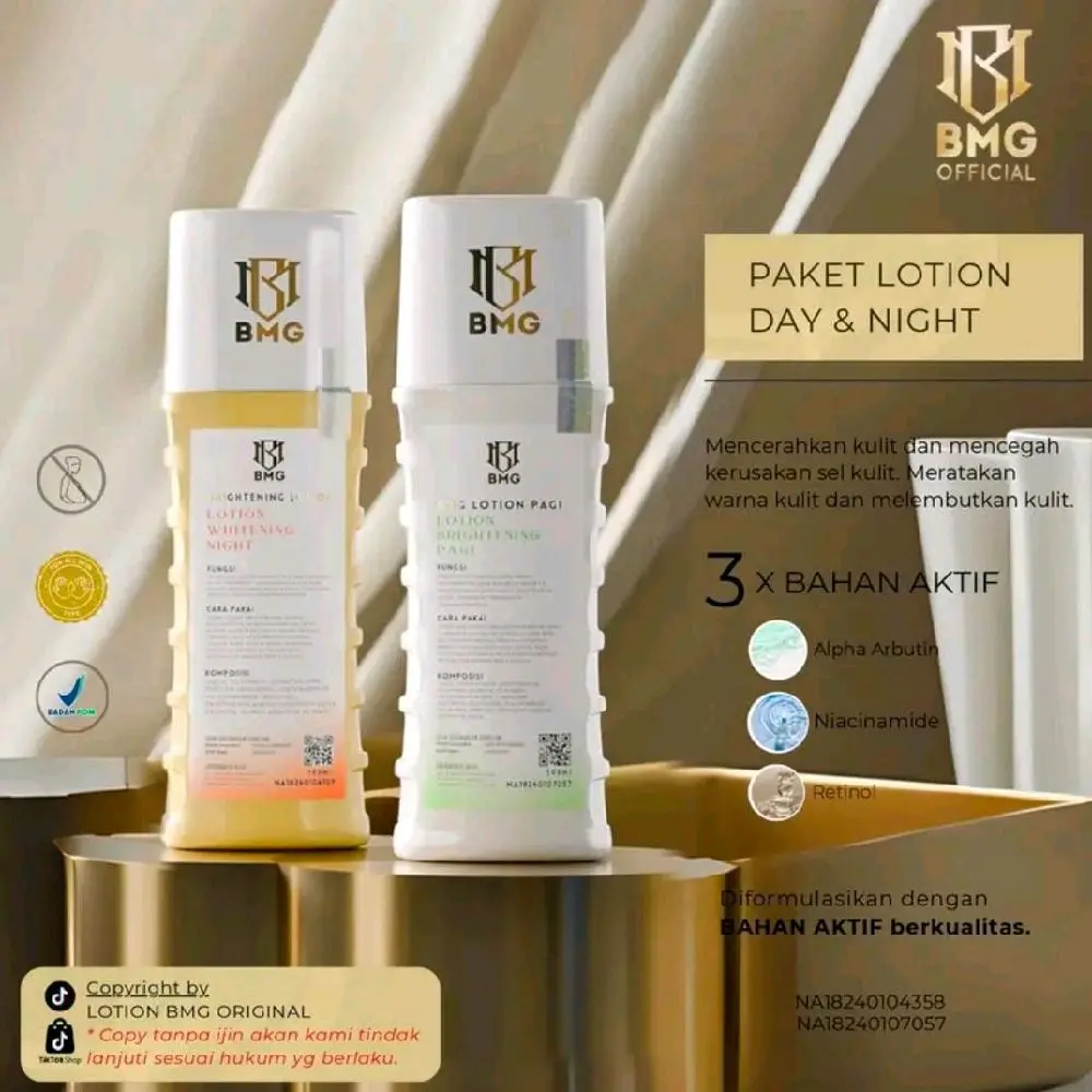 BMG Paket Lotion Pagi dan Malam Kuning untuk Pencerah Kulit Tangan - Perawatan, Hand