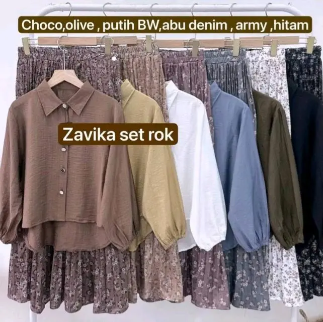 zavika set rok oneset rok plisket hyget premium korea atasan pololinen oneset terkini terlaris 1