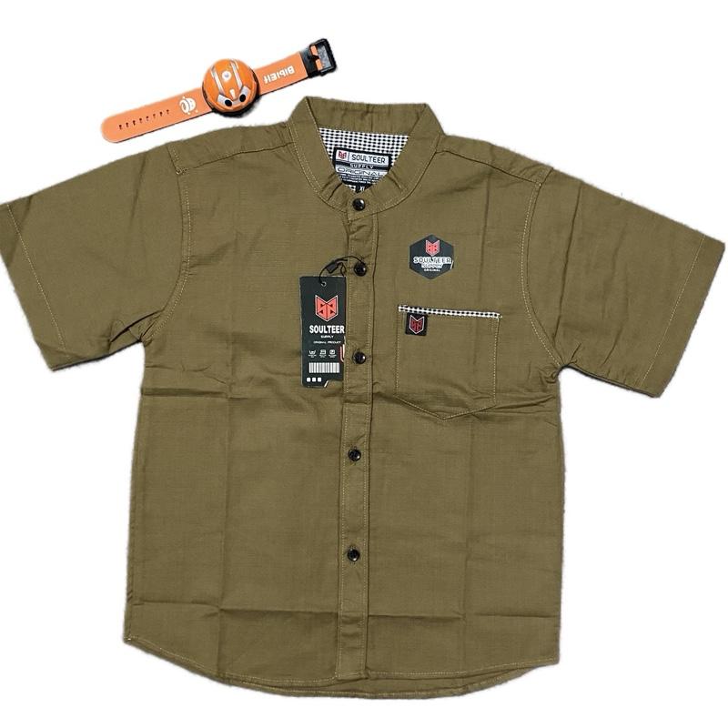 Kemeja Polos Anak Laki-laki Lengan Pendek Usia 3-12 Tahun Kain Katun Cigaret Premium Best Quality Fashion Baju 5