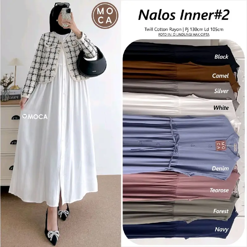 Nalos inner dress rayon twill terlaris.Restock serian warna baru 0