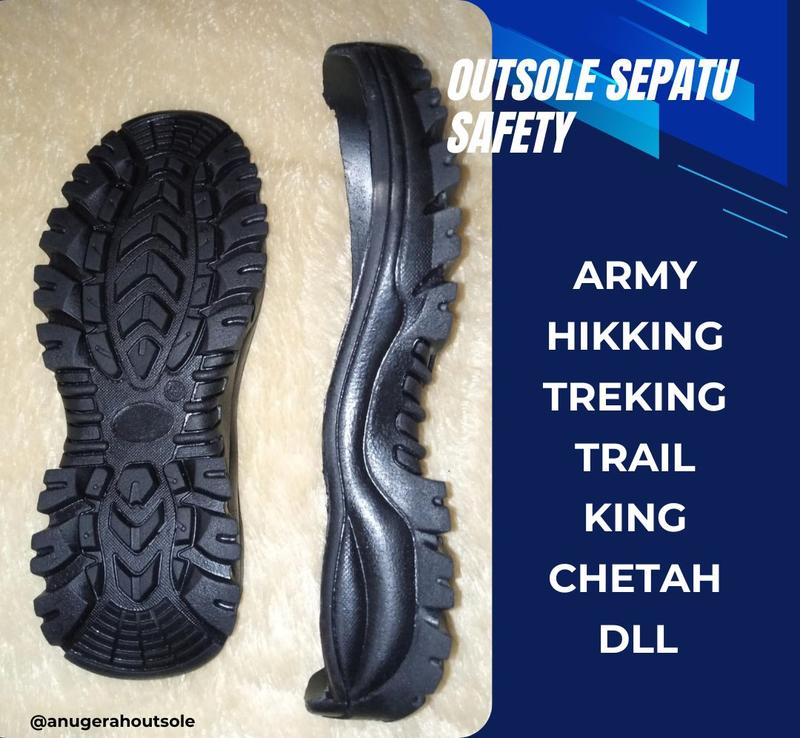 Outsole / Sol sepatu safety pria alas sepatu sepatu safety pdl boots King chetah gunung treking tni tentara Hitam Karet semua musim  sol & liner tumit Shoe insole insole  carbon 5