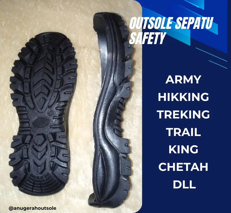 Outsole / Sol sepatu safety pria alas sepatu sepatu safety pdl boots King chetah gunung treking tni tentara Hitam Karet semua musim  sol & liner tumit Shoe insole insole  carbon 4
