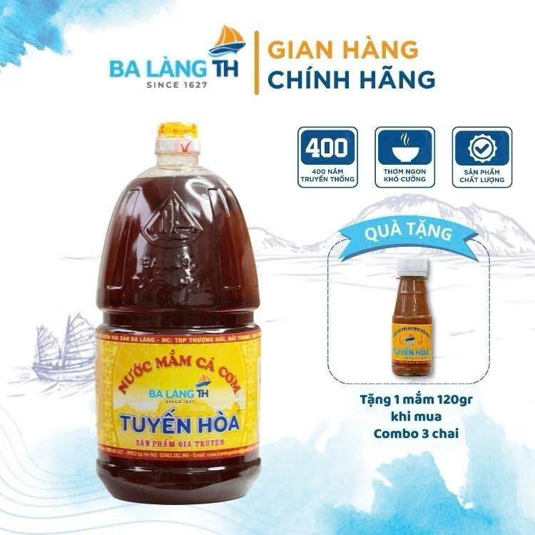 Nước Mắm Cá Cơm Ba Làng TH 400 Năm Truyền Thống 2000ml