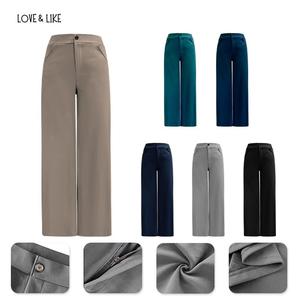 Scuba Palazzo Long Pants with Zip (Fit up to 110 Kg)
