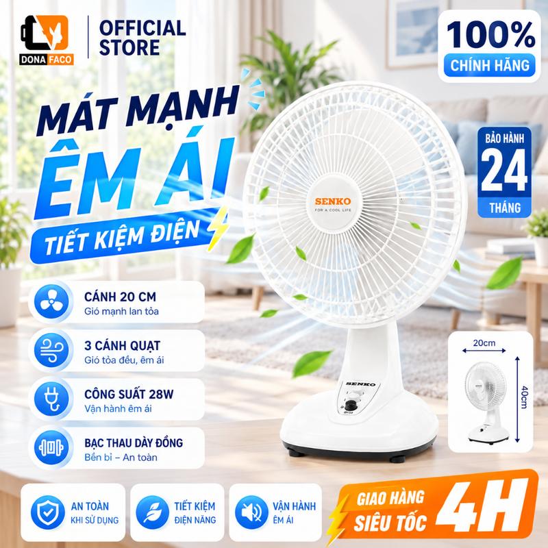 Quạt bàn mini, quạt để bàn B102 seᵰko nhỏ gọn cắm điện công xuất 28W 2 cấp độ gió chính hãnġ