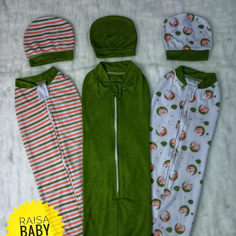 3pcs bedong instan bisa COD seri oliv Bebas BPA Karakter dapat dicuci dengan mesin zoo kuning bayi 1