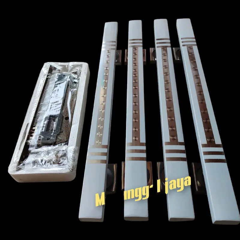 Handle Pintu Rumah 1 set Stainless Steel 45cm - 2 Pasang Gagang Pintu & Kunci Pelor 6