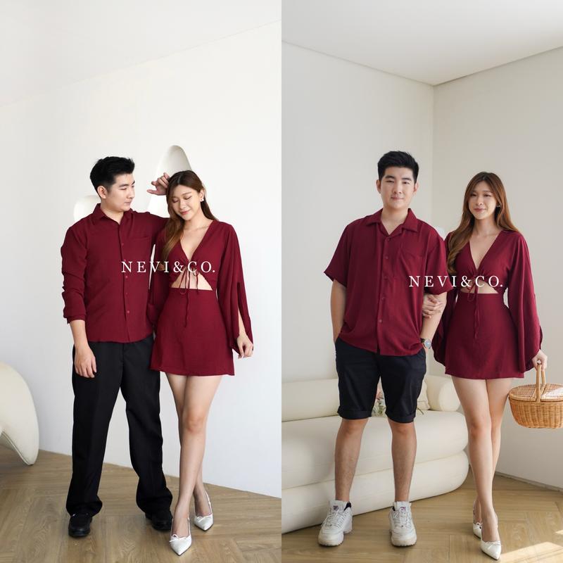 Nevi & Co. Classic Chic Mini Dress- Mini Dress Crinkle Wanita Pria Couple Polos Minimalis 8