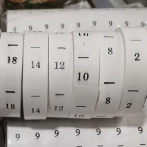 Pita Label Size Sablon / Jahit Ukuran Baju Putih Angka / Huruf