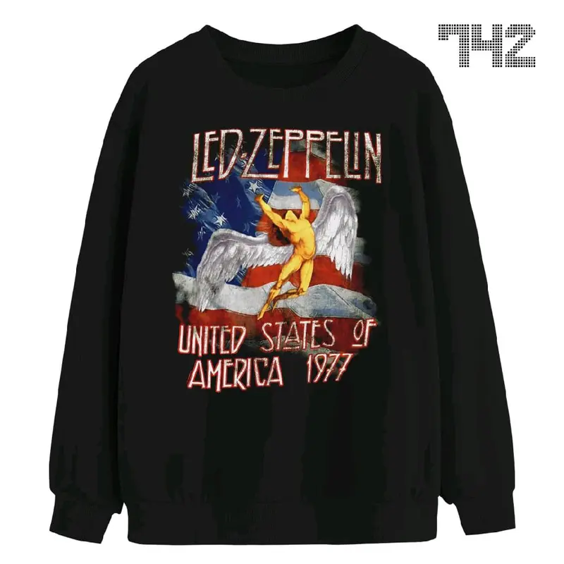 Sweater Crewneck Band LEDZEPELIN SERIES Crewneck Premium Pria Wanita Unisex Motif Sablon High Keren 1