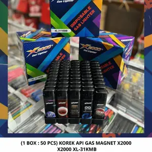 (1 BOX ISI 50 PCS) KOREK X2000 XL-311KMB KOREK MAGNET / DISPOSABLE LIGHTER X2000