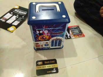Product Review of Kids Money Saving Box with Password Digital Electric ATM Toys Money Boxes Fingerprint Unlock Tabung ATM Plastic Child Children from 🇵**🇾 1