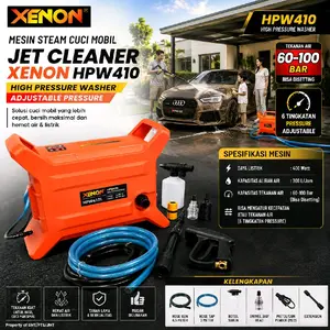 XENON Mesin Steam Jet Cleaner HPW410 High Pressure Washer Adjustable Cuci Mobil 400W 300L/Jam 60-100bar