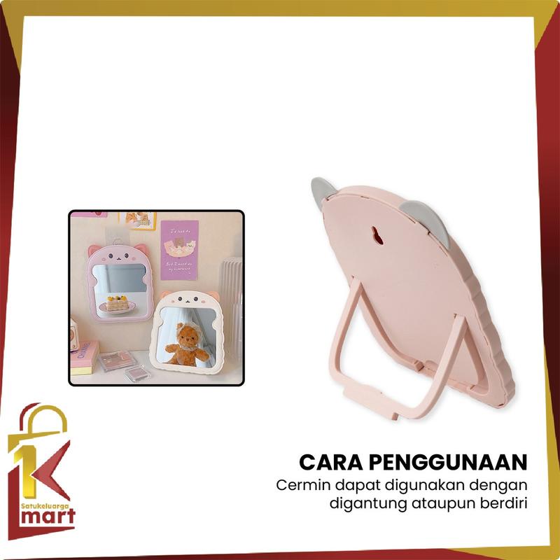 Product Introduction of [COD] SM K153 Cermin Meja Rias Bentuk Kucing Lucu Kaca Duduk Aesthetic Portable Serbaguna 20