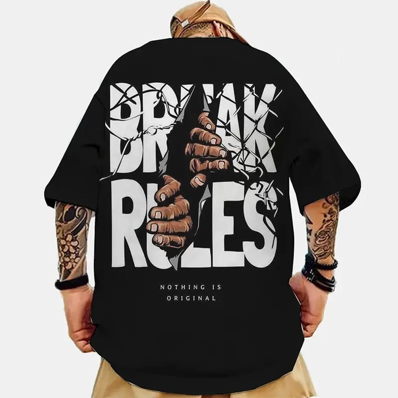 Baju Pria Oversize Jumbo Size M|L-3XL Distro Kaos Pria T-shirt Korean Style Lokal Motif Sablon Atasan Dewasa Oblong Cowok Keren Santai Simple-Barak 0