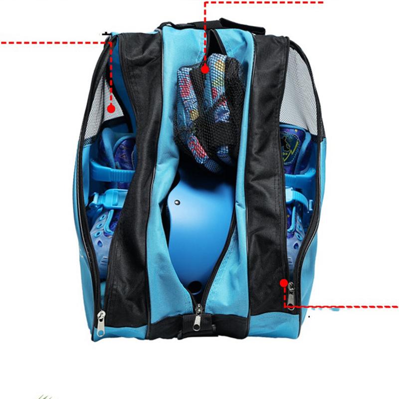 Blue children's skate bag Large capacity special storage bag Roller skate bag 4