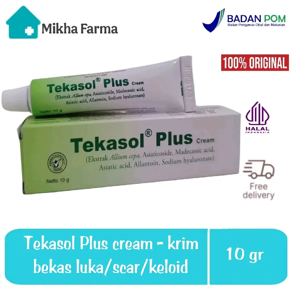 Tekasol Plus cream - krim bekas luka / scar / keloid - BPOM