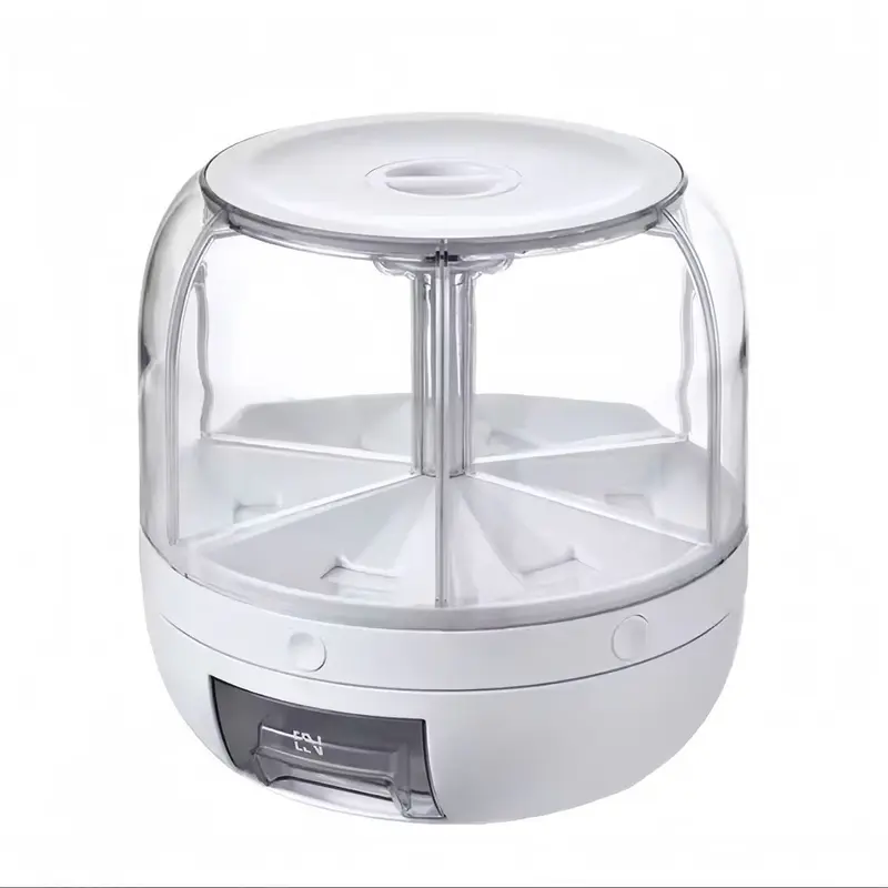 Dispenser Giratório para Grãos 360° 6 Compartimentos 27cm, Porta Arroz, Feijão e Cereais para Cozinha - 9
