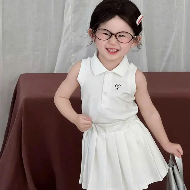 Set áo polo kèm chân váy xếp li cho bé,phong cách dễ thương,hàng may kĩ,phù hợp bé mặc đi chơi đi học