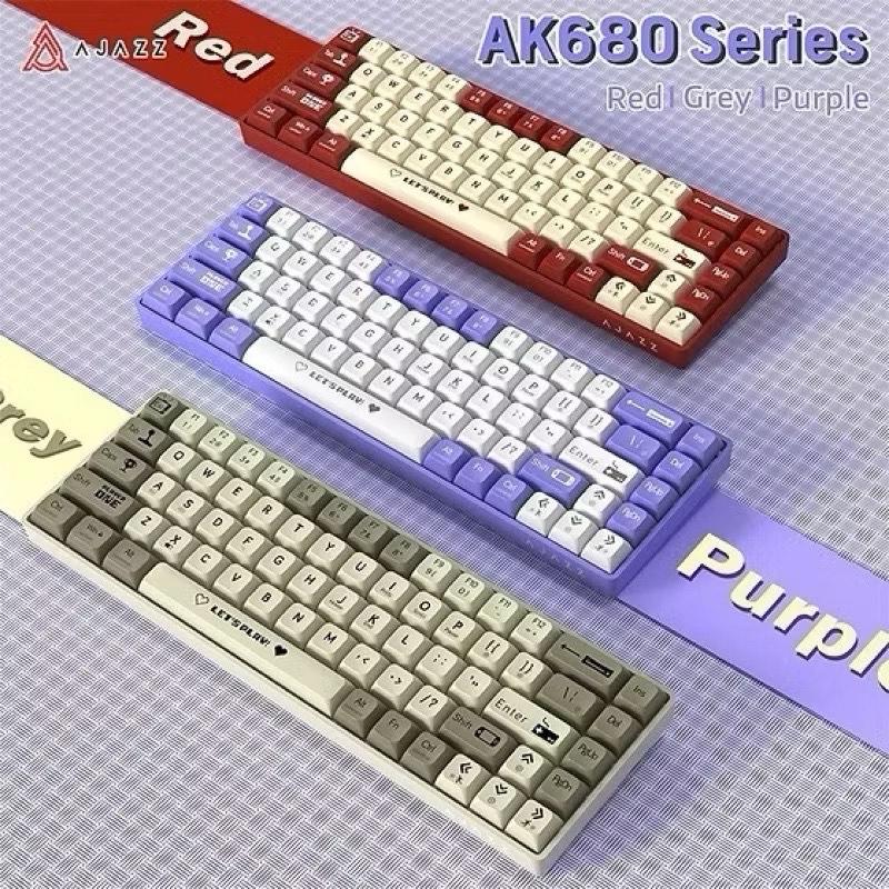 Bàn phím cơ Ajazz AK680 Hotswap - Keycap PBT - kết nối typec tháo rời 