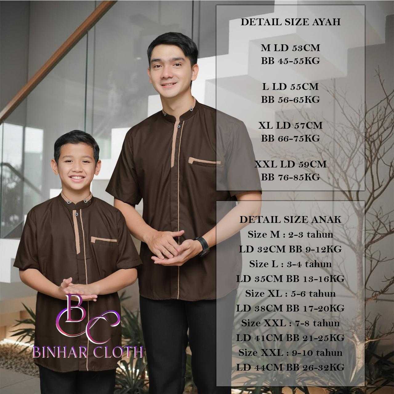 Baju Koko  Couple Ayah Dan Anak Lengan Pendek bahan kain katun import Terbaru 2026 YUSUF