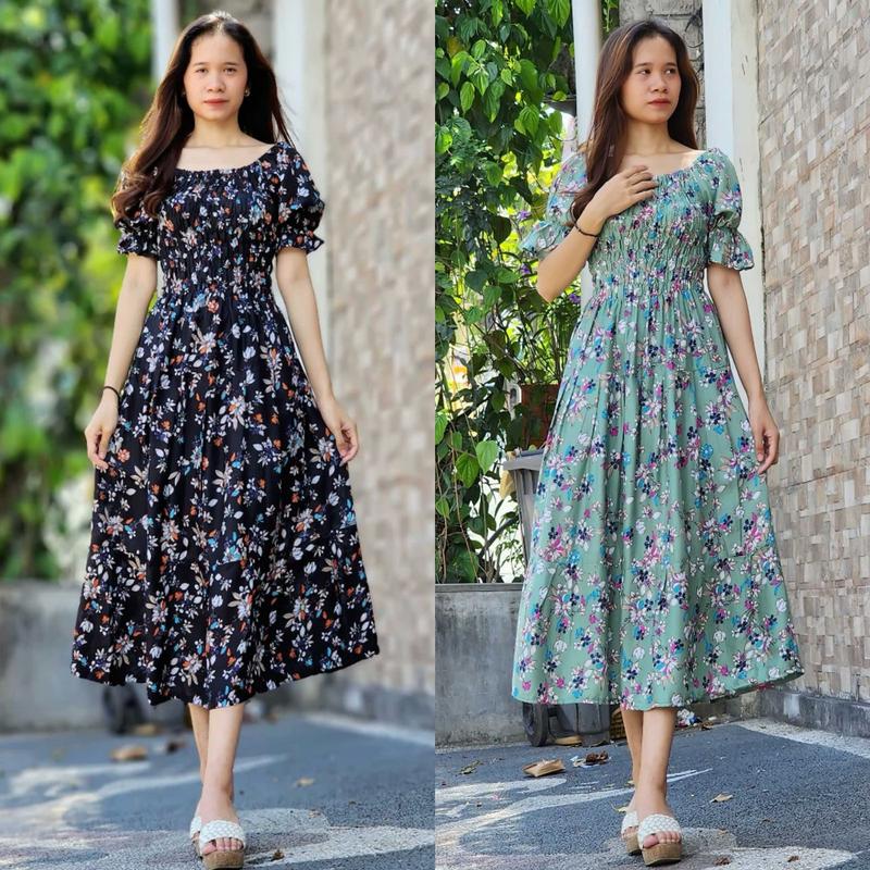 BEFA - Long Dress Canda Double Ruffle Terlaris Casual Panjang 0