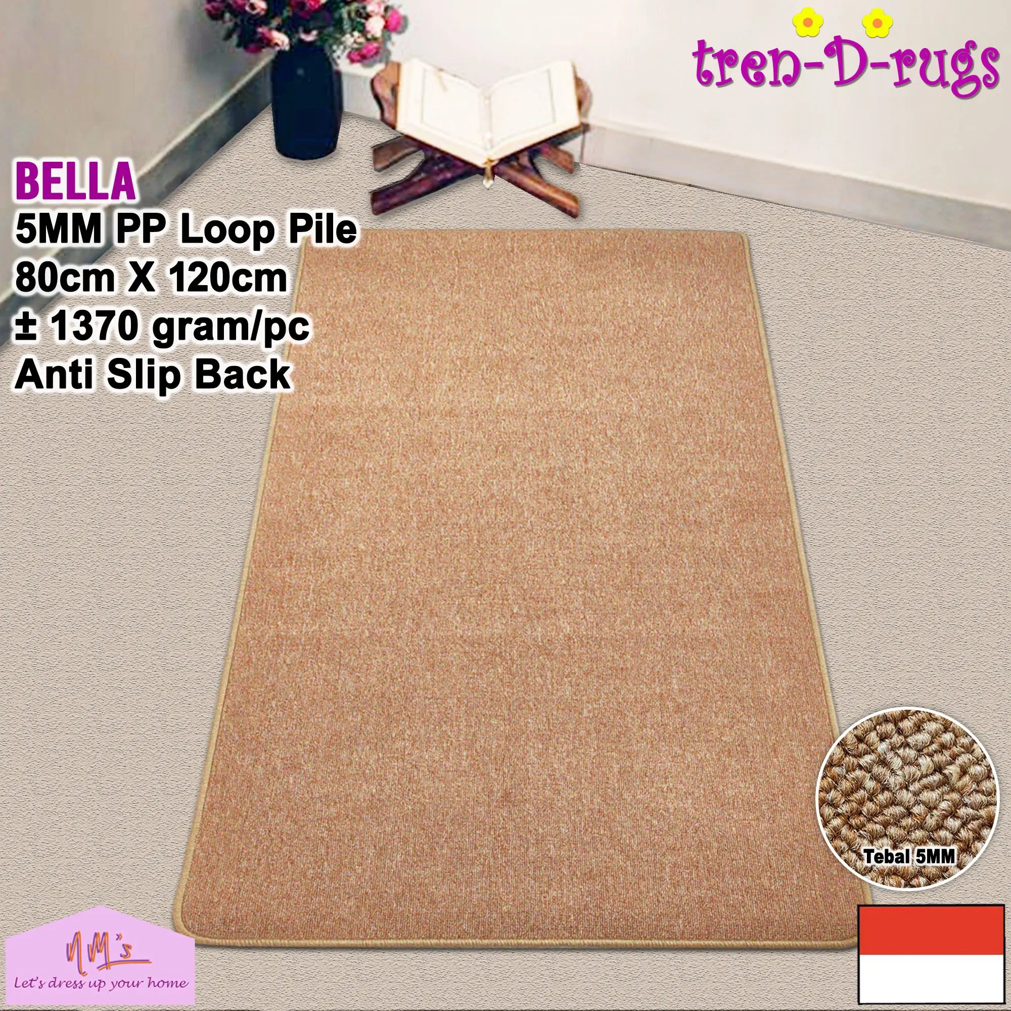 Tren-D-rugs Karpet polos alas lantai ruang tamu tidur permadani bulu sejadah sajadah minimalis anti slip murah 80 cm x 120 cm - NMs