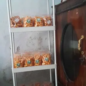 BAS square rak dapur serbaguna rak troli portable rak dorong 4 tingkat