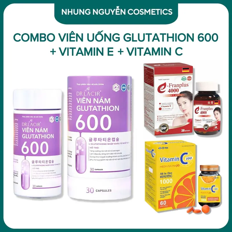 Phiên Bản Tím Ấn Tượng - Viên Uống Glutathion 600 - Hộp 30 Viên - Viên uống không sử dụng cho nam 0