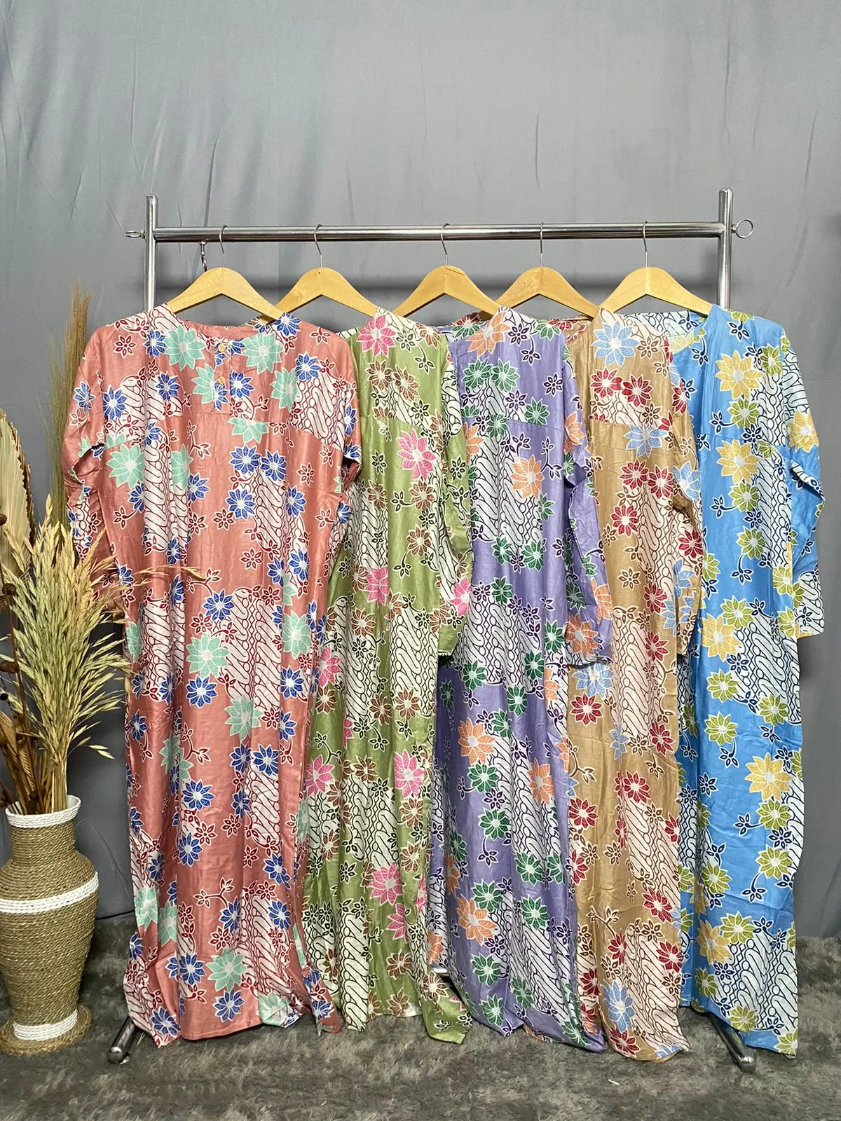 Daster Muslimah / Daster Muslim Motif Batik / Daster Lengan Panjang / Daster Muslimah Jumbo / Daster Muslim / Daster Muslim Rayon