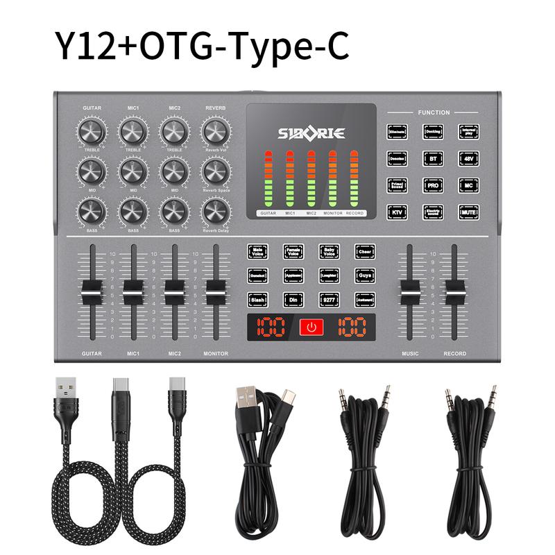 Product Introduction of Siborie OTG Digital live soundcard Y12 dilengkapi dengan kabel OTG 9