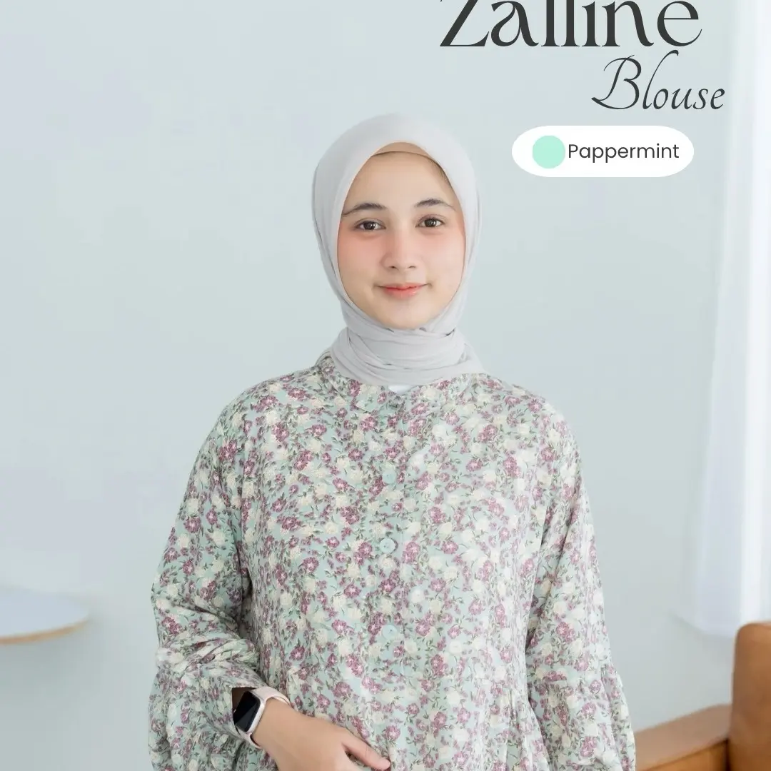 Zalline Blouse - Nameera Style -Atasan Bahan Rayon  Viscose, Motif Bunga,  Adem, Busui Friendly, All Size
