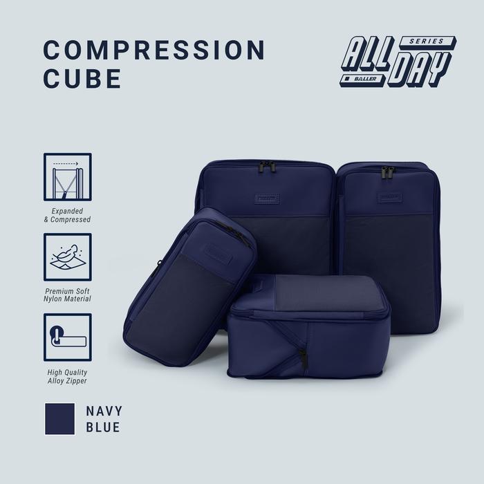 Gambar BALLER All Day Compression Cubes isi 4pcs Soft Quality Nylon Navy Blue - Travel Pouch Bag Organizer dari Baller Indonesia Kab. Tangerang Tokopedia