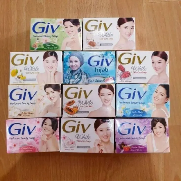 Paket  GIV  Mandi Batang 72gr - GIV Bar Soap Mencerahkan Saffron Niacinamide Mengencangkan Memudarkan Pencerah antiseptik 2